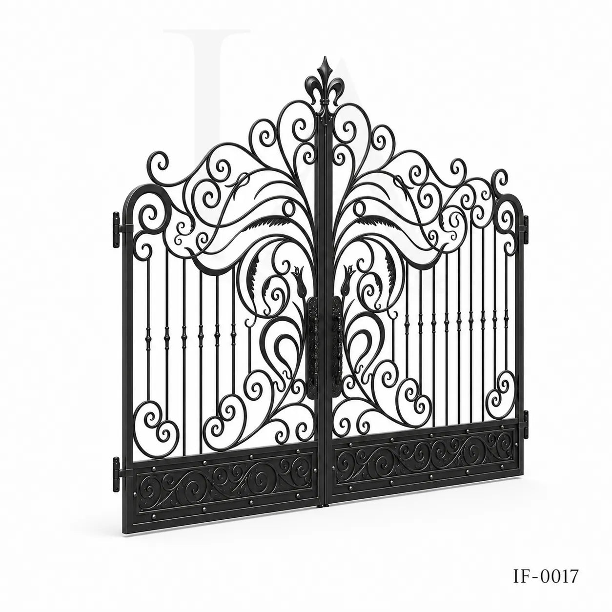 Grand Baroque Wrought Iron Estate Driveway Gate
