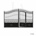 Classic Estate Wrought Iron Driveway Gate with Integrated Pedestrian Door