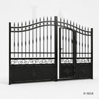 Classic Estate Wrought Iron Driveway Gate with Integrated Pedestrian Door