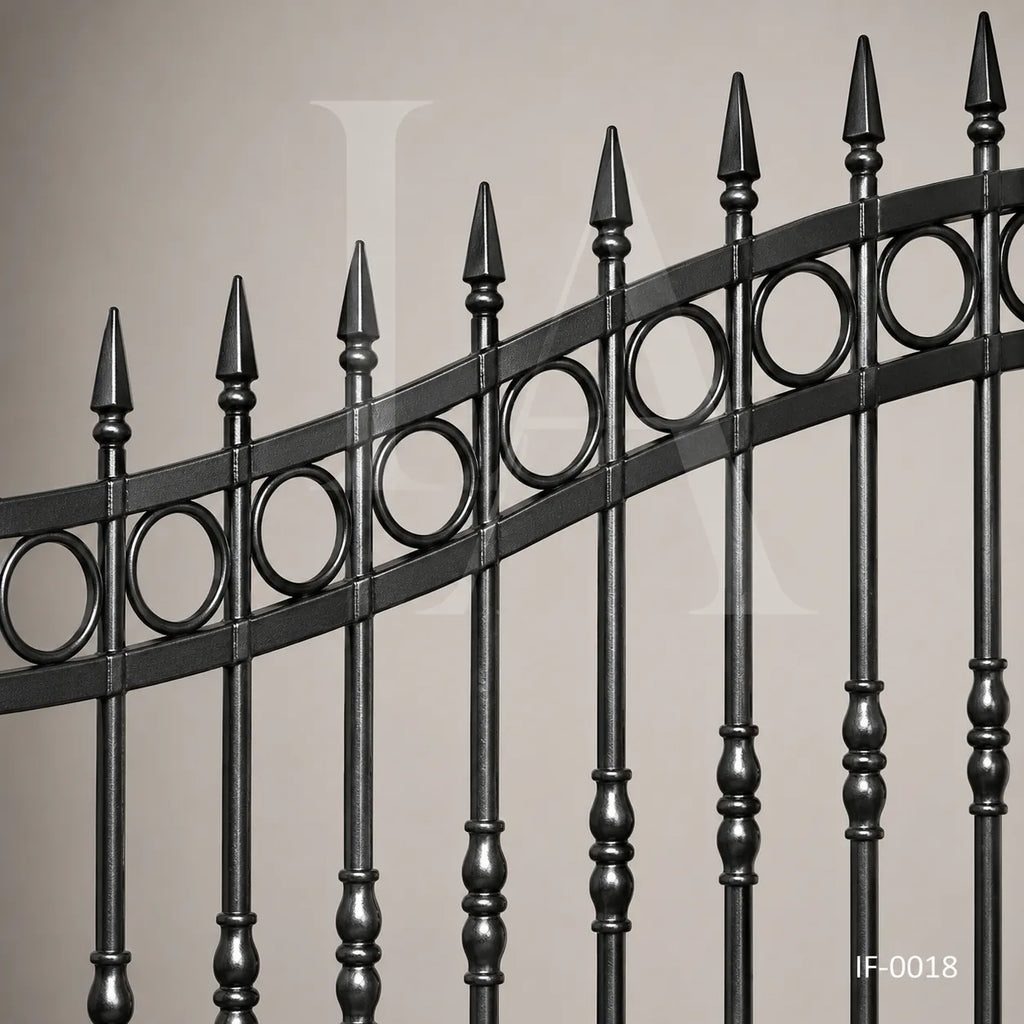 Classic Estate Wrought Iron Driveway Gate with Integrated Pedestrian Door