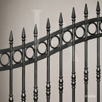 Classic Estate Wrought Iron Driveway Gate with Integrated Pedestrian Door