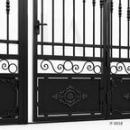 Classic Estate Wrought Iron Driveway Gate with Integrated Pedestrian Door