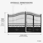 Classic Estate Wrought Iron Driveway Gate with Integrated Pedestrian Door