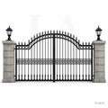 Neo-Classical Wrought Iron Driveway Gate with Greek Key Accents