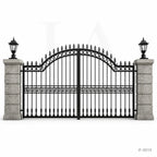 Neo-Classical Wrought Iron Driveway Gate with Greek Key Accents