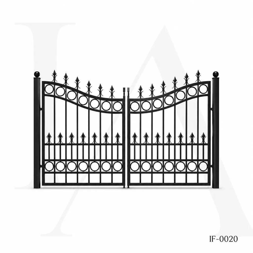 Heritage Ring Motif Wrought Iron Estate Gate
