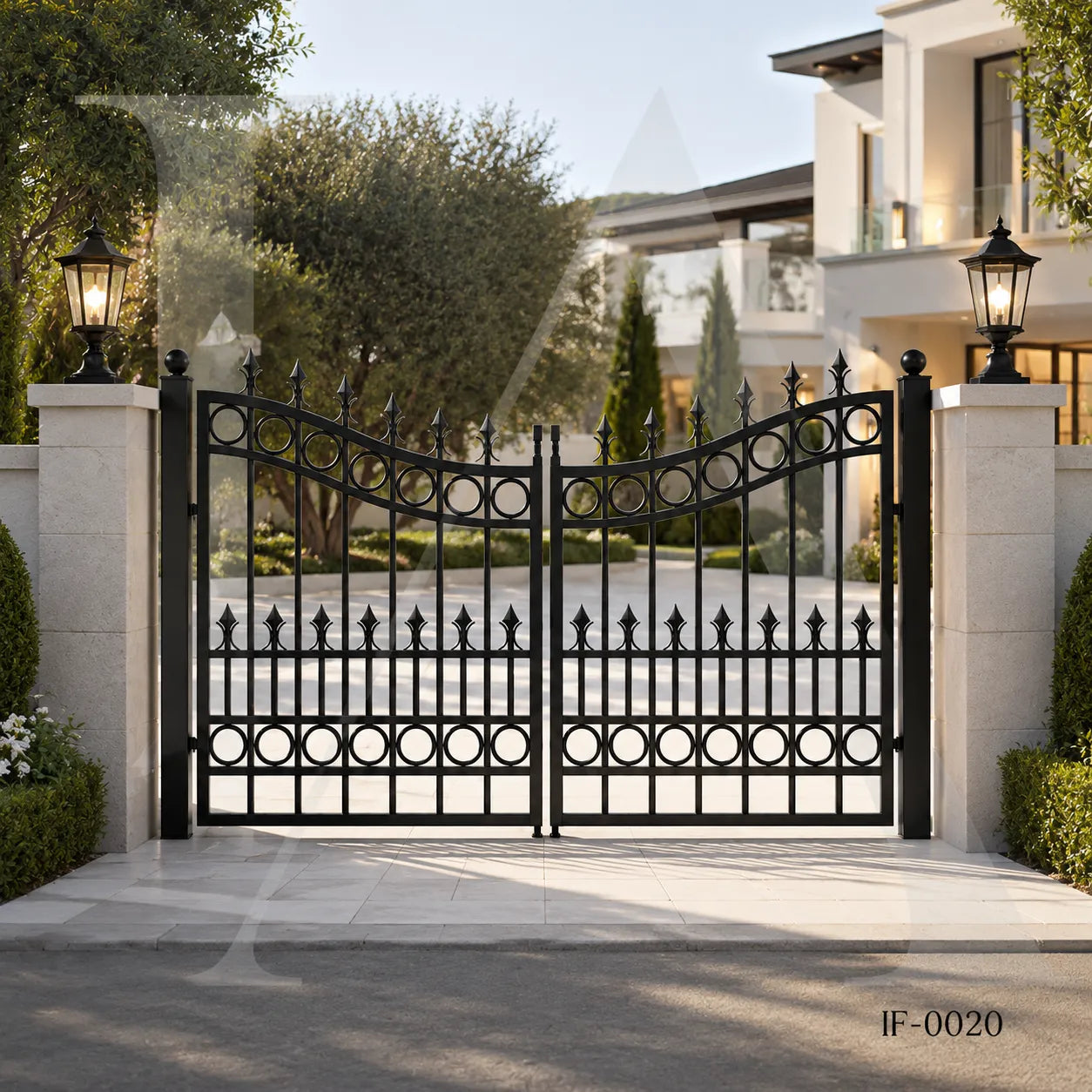Heritage Ring Motif Wrought Iron Estate Gate
