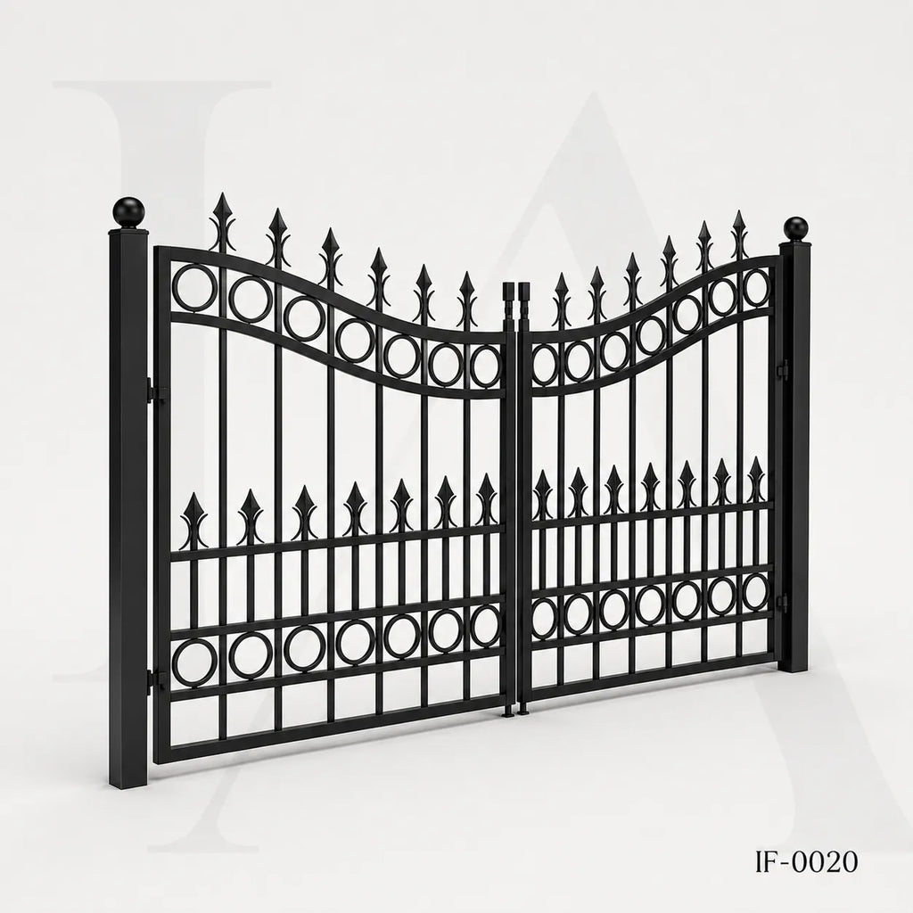 Heritage Ring Motif Wrought Iron Estate Gate