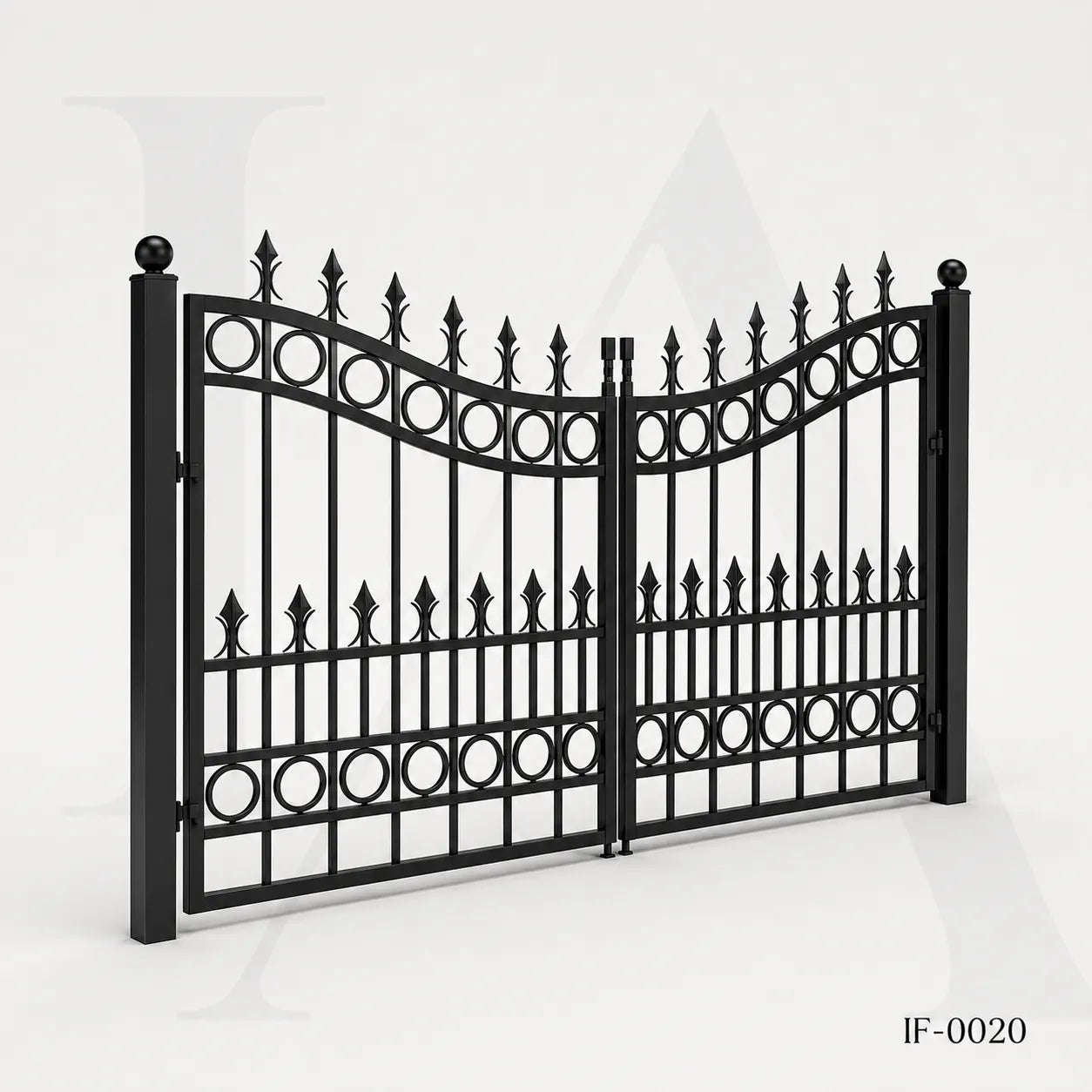 Heritage Ring Motif Wrought Iron Estate Gate