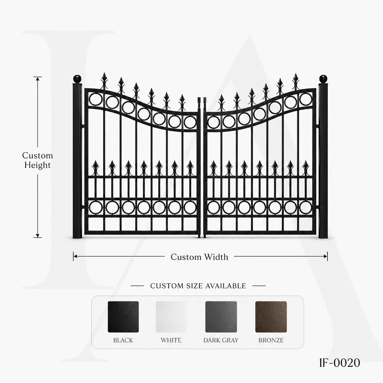 Heritage Ring Motif Wrought Iron Estate Gate