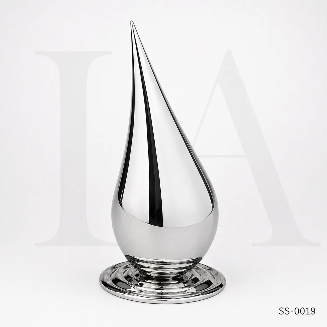 Monumental Mirror Polished Stainless Steel Teardrop Sculpture for Contemporary Public Spaces