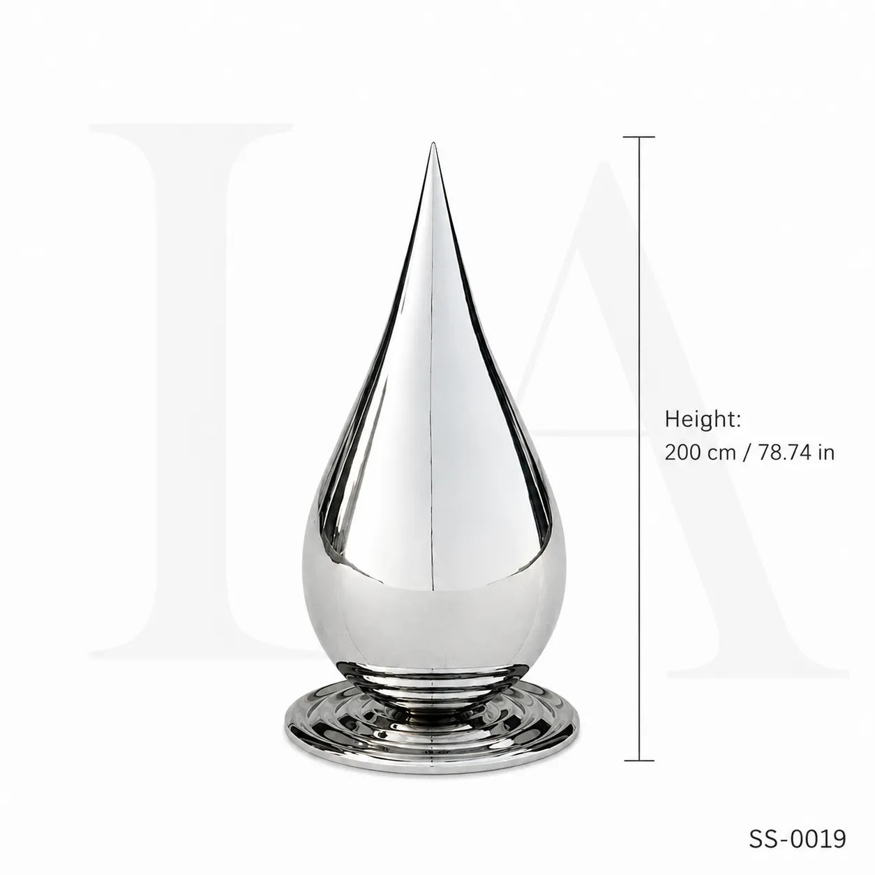 Monumental Mirror Polished Stainless Steel Teardrop Sculpture for Contemporary Public Spaces