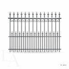 Traditional Wrought Iron Spear Top Estate Fence Panel