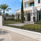 Traditional Wrought Iron Spear Top Estate Fence Panel