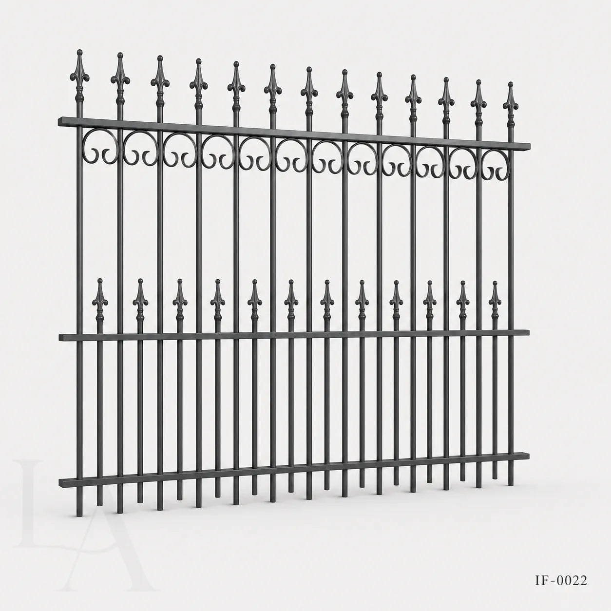 Traditional Wrought Iron Spear Top Estate Fence Panel