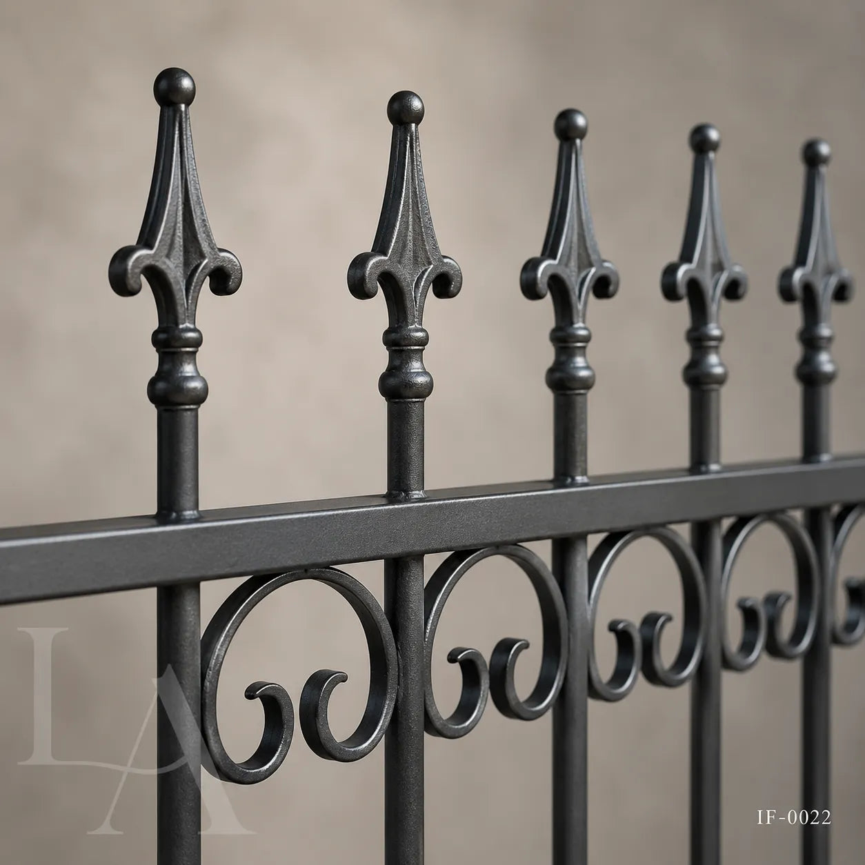 Traditional Wrought Iron Spear Top Estate Fence Panel
