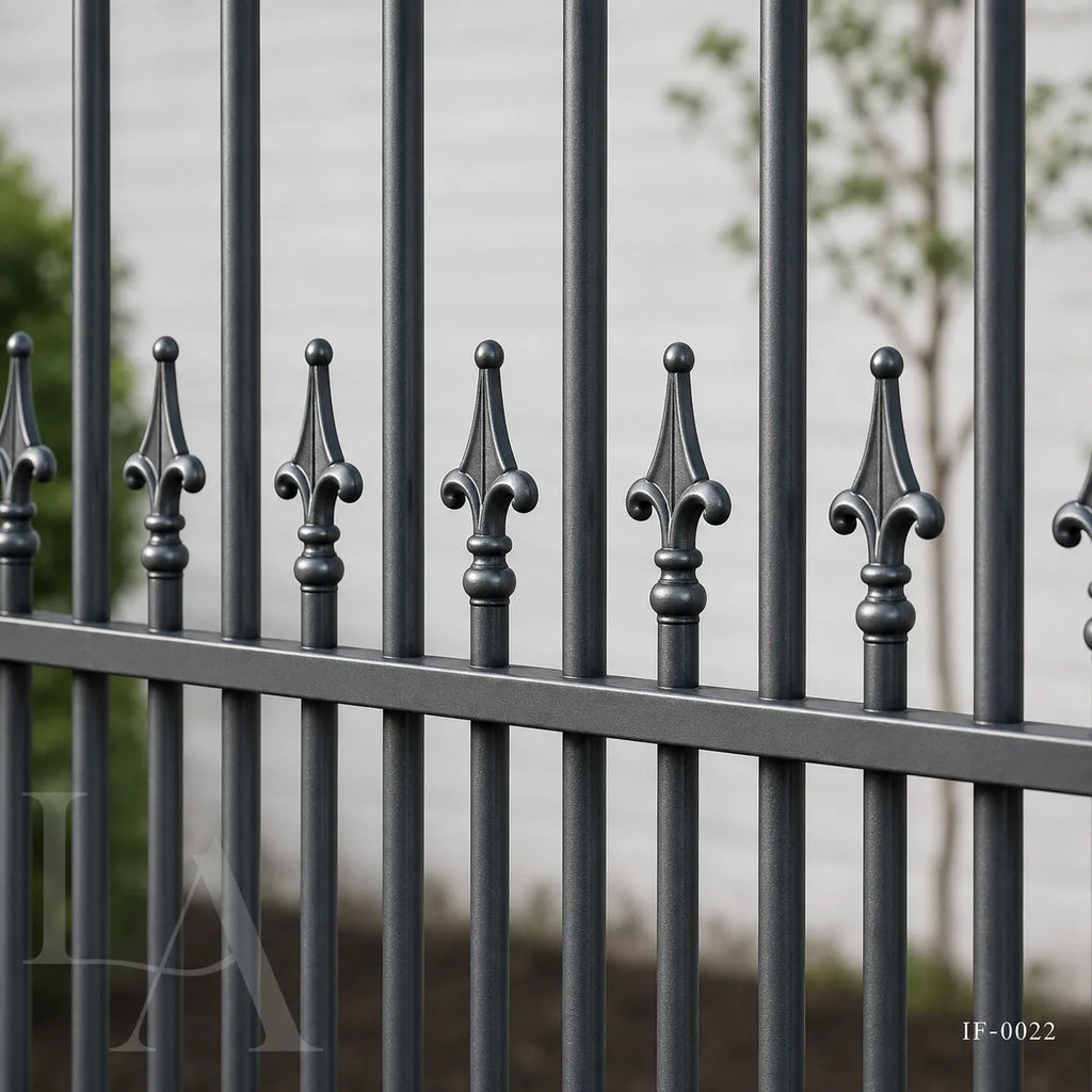 Traditional Wrought Iron Spear Top Estate Fence Panel