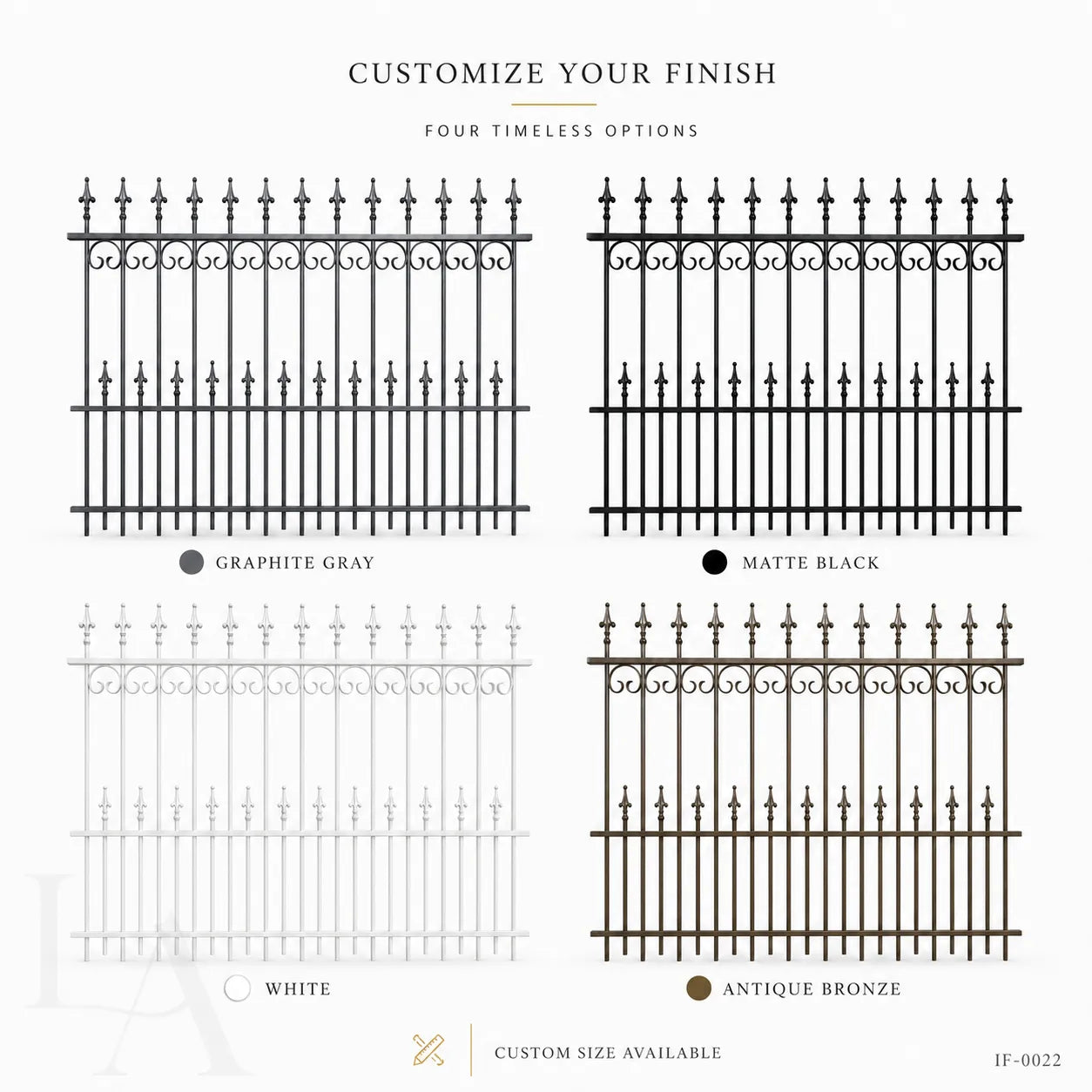 Traditional Wrought Iron Spear Top Estate Fence Panel