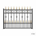 Traditional Black & Gold Wrought Iron Estate Fence Panel