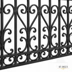 Classic Scrollwork Wrought Iron Garden Fence Panel