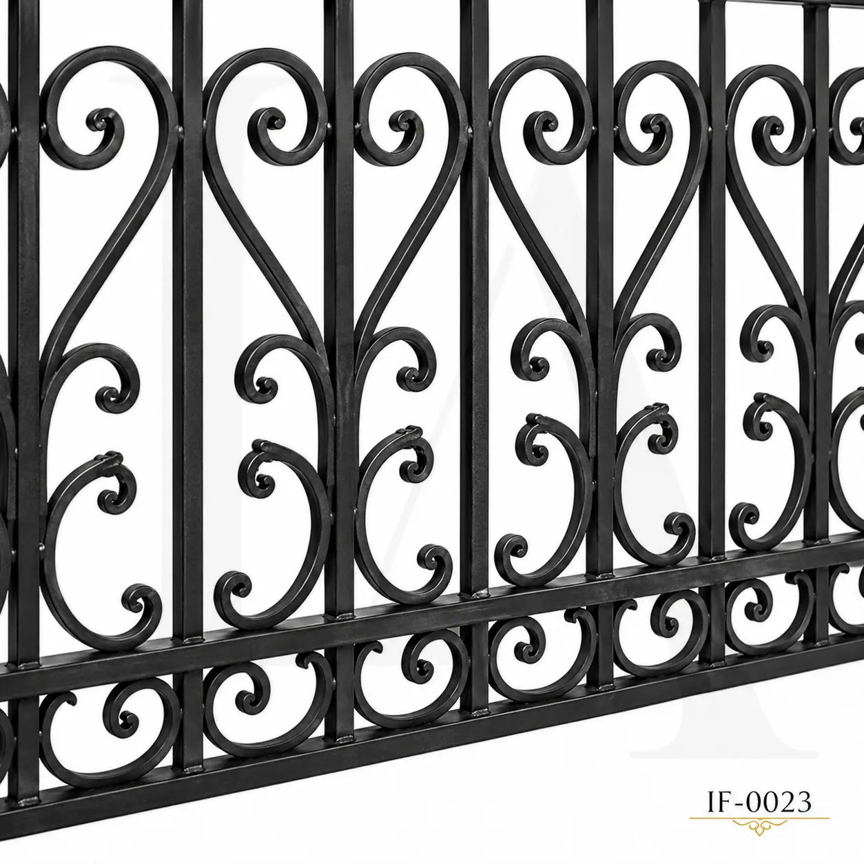 Classic Scrollwork Wrought Iron Garden Fence Panel