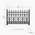 Classic Scrollwork Wrought Iron Garden Fence Panel