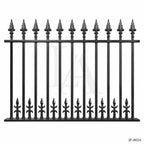 Victorian Fleur-de-Lis Wrought Iron Garden Fence Panel