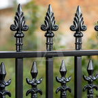 Victorian Fleur-de-Lis Wrought Iron Garden Fence Panel