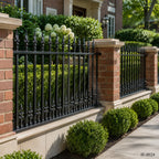 Victorian Fleur-de-Lis Wrought Iron Garden Fence Panel