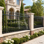 Victorian Fleur-de-Lis Wrought Iron Garden Fence Panel