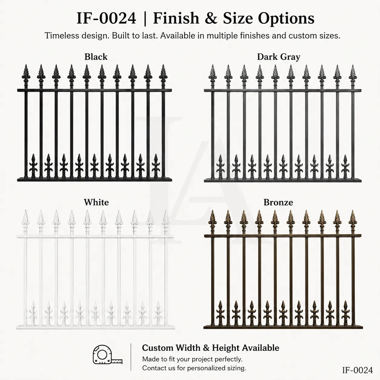 Victorian Fleur-de-Lis Wrought Iron Garden Fence Panel
