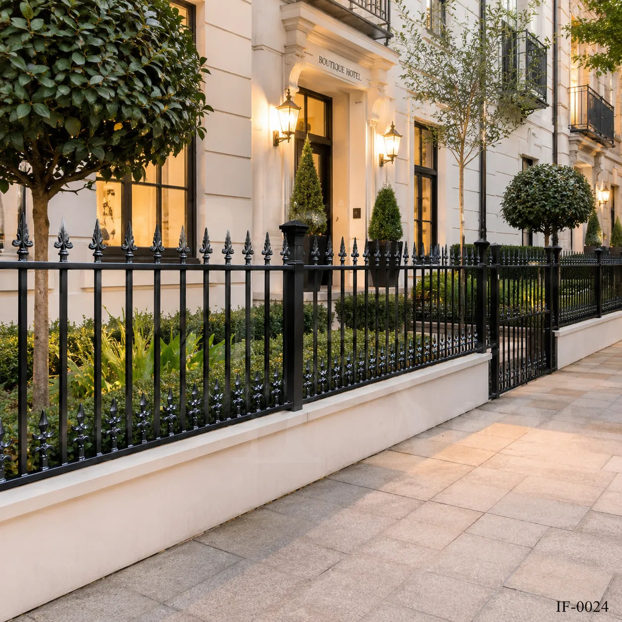 Victorian Fleur-de-Lis Wrought Iron Garden Fence Panel