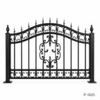 Baroque Scroll Crest Wrought Iron Estate Fence Panel