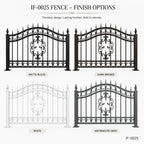 Baroque Scroll Crest Wrought Iron Estate Fence Panel