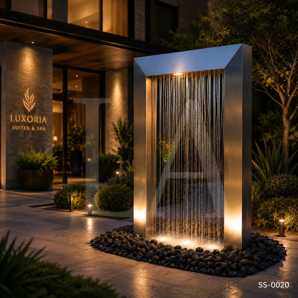 Modern Stainless Steel Rain Curtain Sculpture Fountain