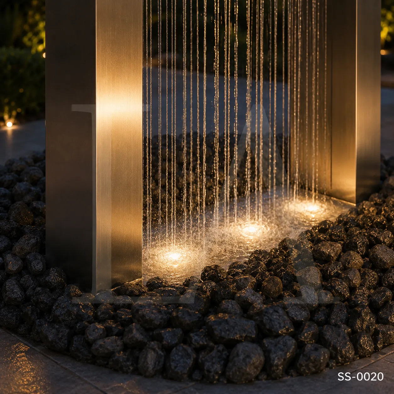Modern Stainless Steel Rain Curtain Sculpture Fountain