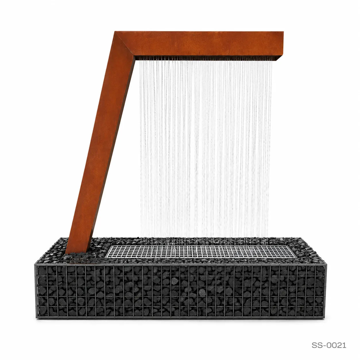 Modern Corten Steel Rain Curtain Water Sculpture