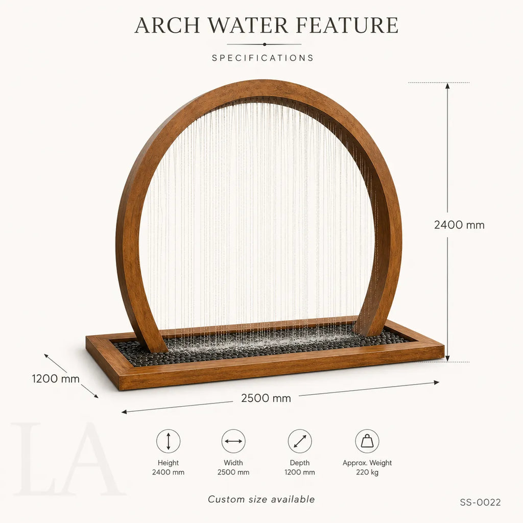 Circular Corten Steel Rain Curtain Garden Sculpture Fountain