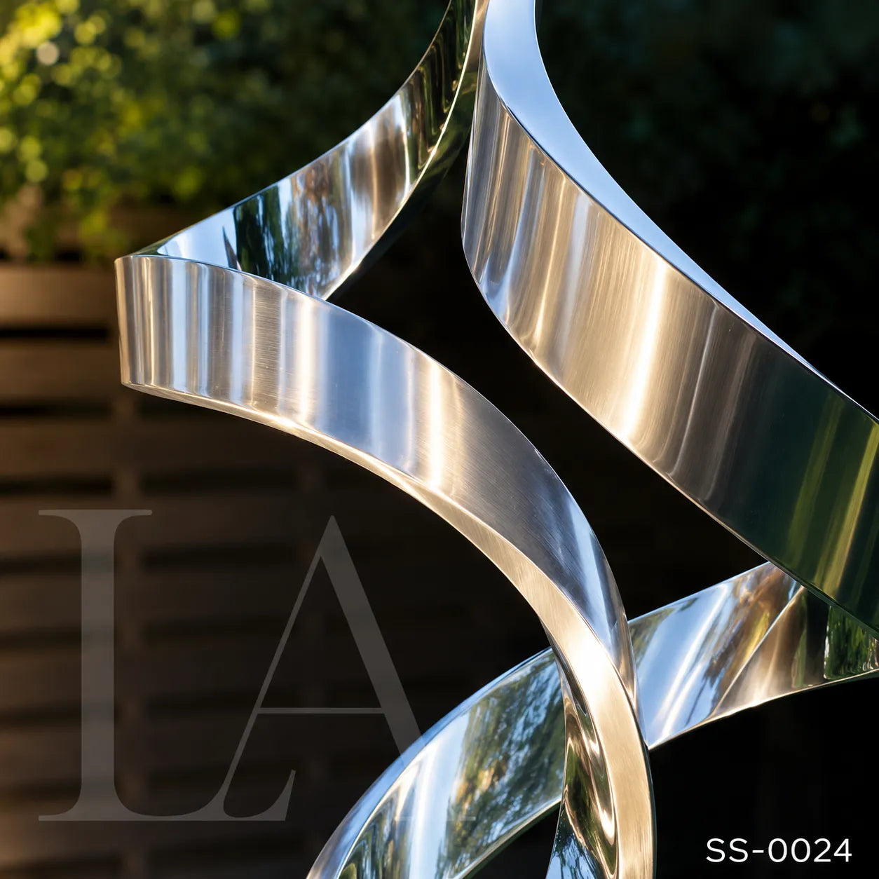 Modern Twisting Ribbon Stainless Steel Garden Sculpture | SS-0024