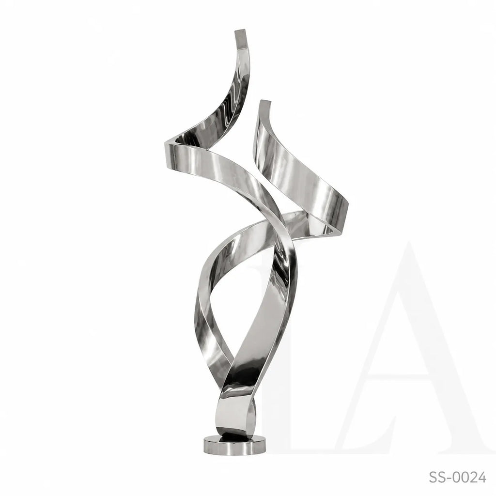 Modern Twisting Ribbon Stainless Steel Garden Sculpture | SS-0024