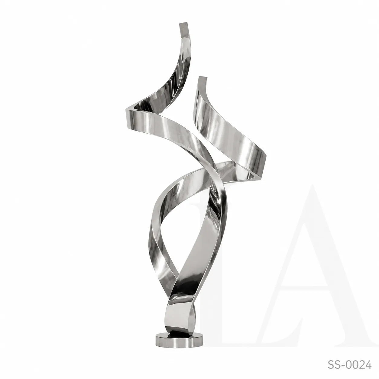 Modern Twisting Ribbon Stainless Steel Garden Sculpture | SS-0024