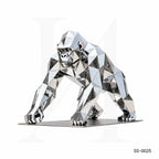 Geometric Stainless Steel Gorilla Sculpture