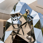 Geometric Stainless Steel Gorilla Sculpture
