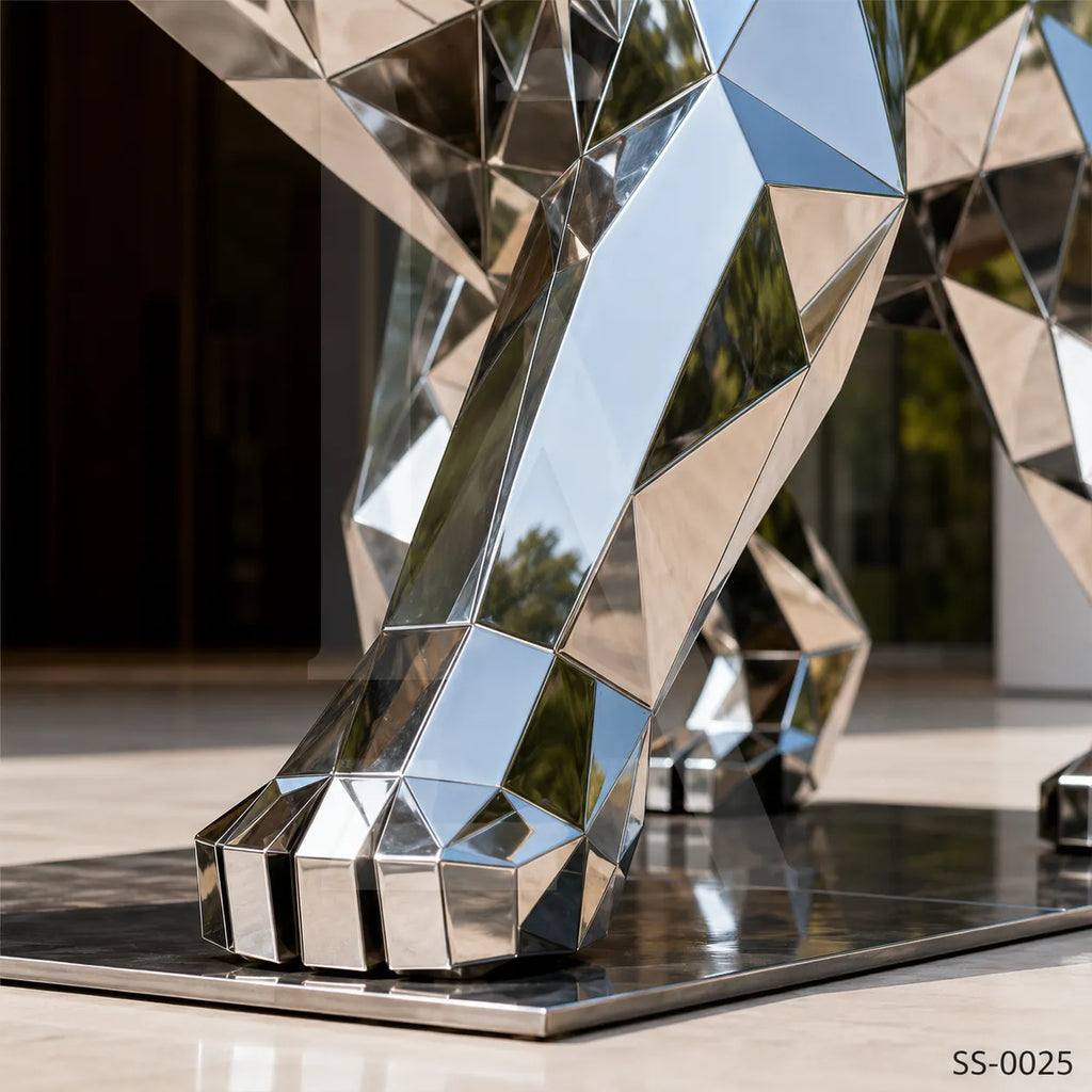 Geometric Stainless Steel Gorilla Sculpture