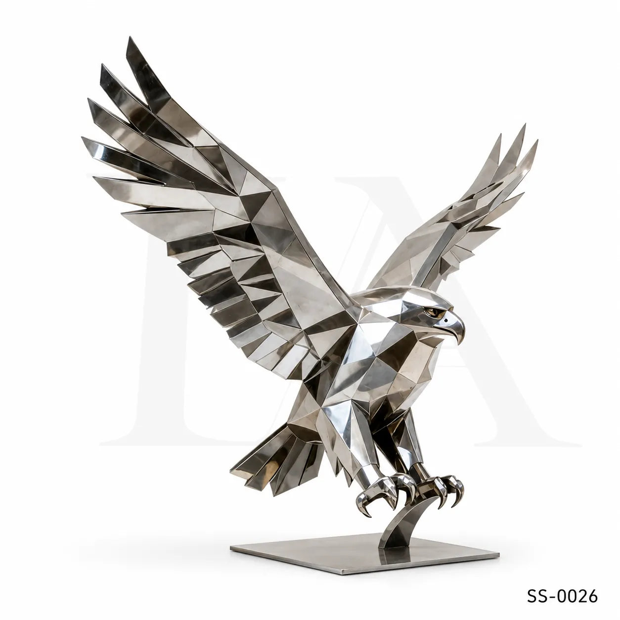 Geometric Stainless Steel Eagle Sculpture