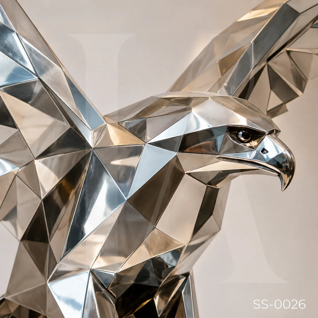 Geometric Stainless Steel Eagle Sculpture