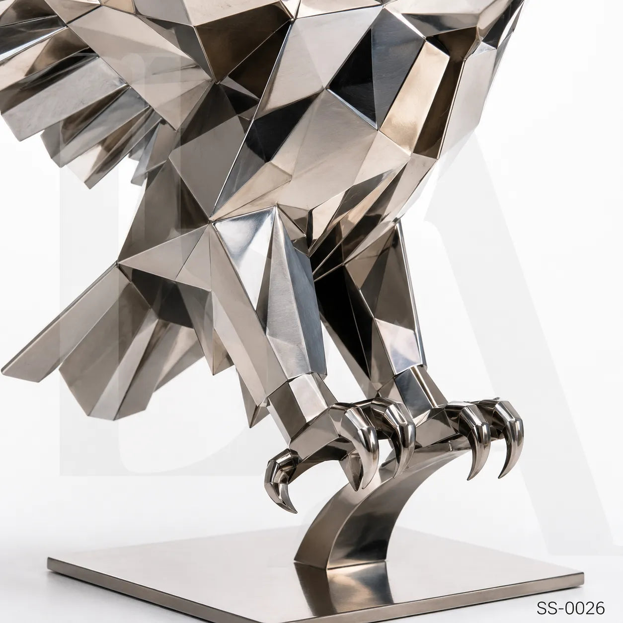 Geometric Stainless Steel Eagle Sculpture