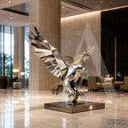 Geometric Stainless Steel Eagle Sculpture