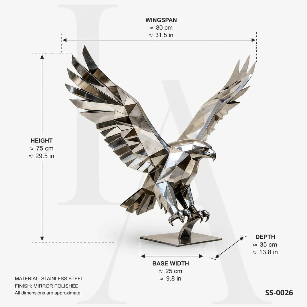 Geometric Stainless Steel Eagle Sculpture