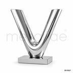 Modern Mirror Stainless Steel V Sculpture | Contemporary Abstract Public Art